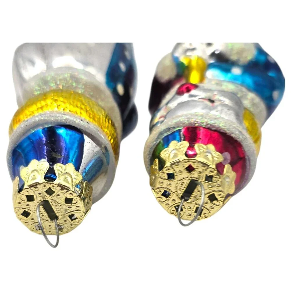 VTG Blown‎ Glass Circus Clown Ornaments 4